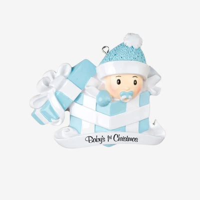 Baby Boy First Christmas Ornament Gift Set