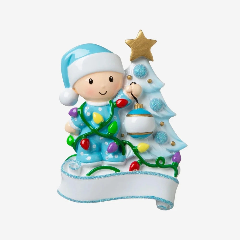 Baby Boy First Christmas Ornament Gift Set