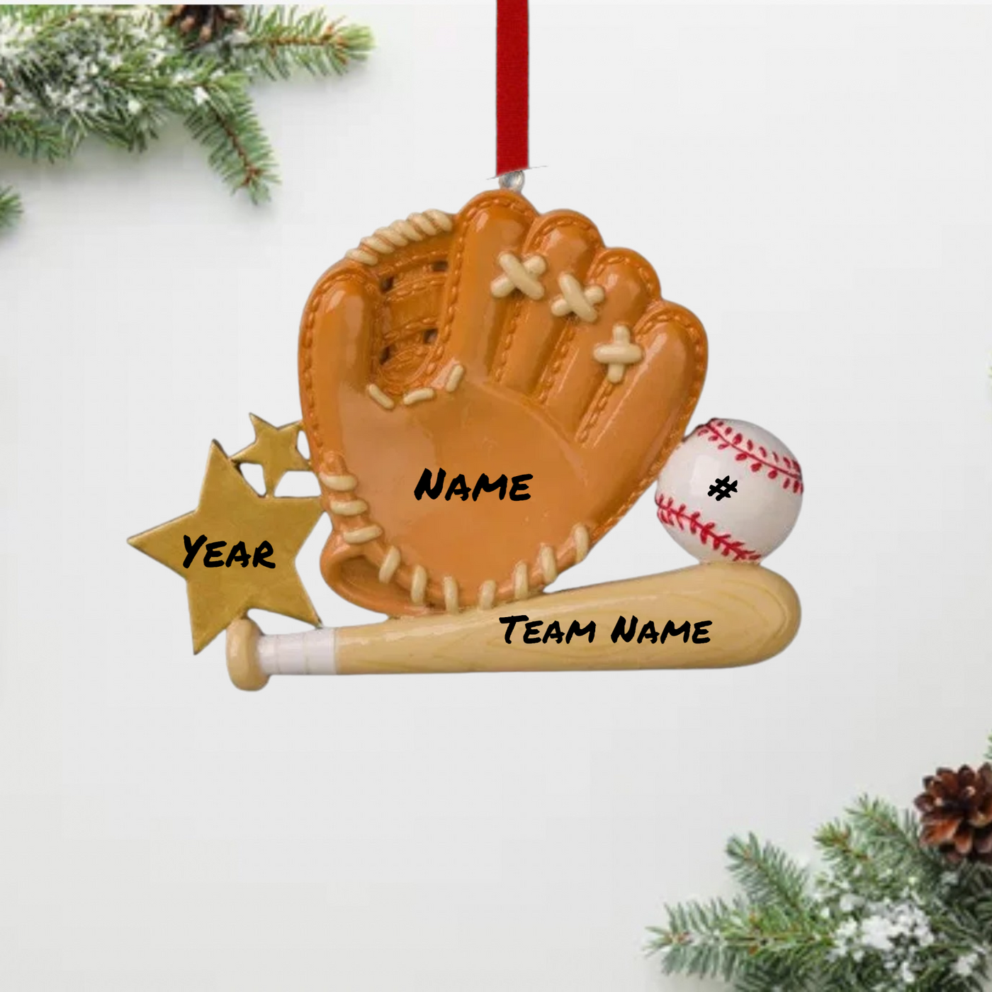Personalized Baseball Glove Ornament Noel Box