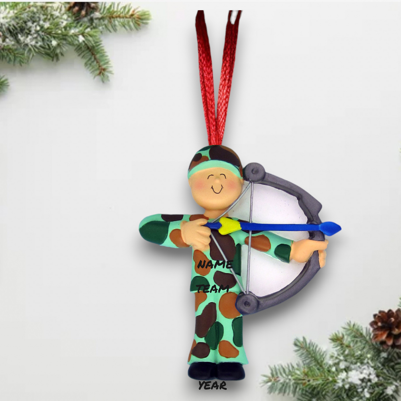 Personalized Archer Bowhunter Christmas Ornament