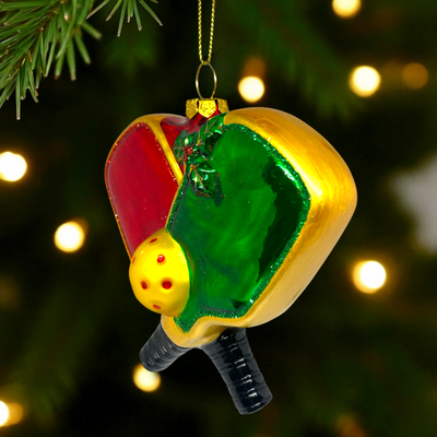 Personalized Pickleball Christmas Ornament – Custom Glass Doubles Ornament