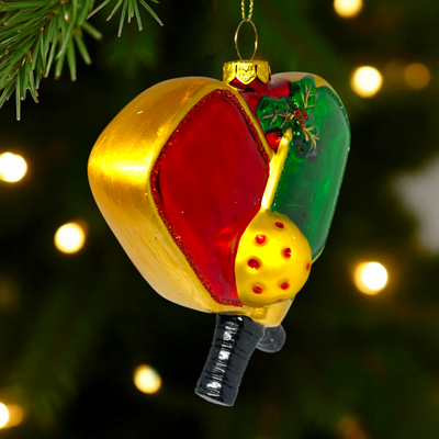 Personalized Pickleball Christmas Ornament – Custom Glass Doubles Ornament