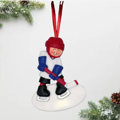 Personalized Hockey Player Christmas Ornament