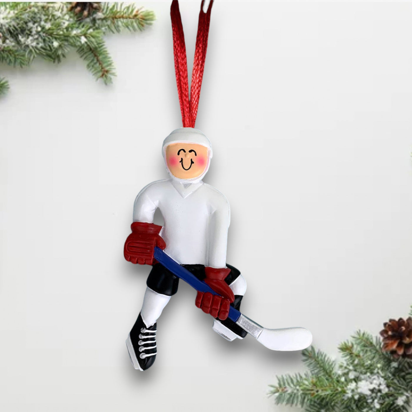 Personalized Ice Hockey Player Christmas Ornament