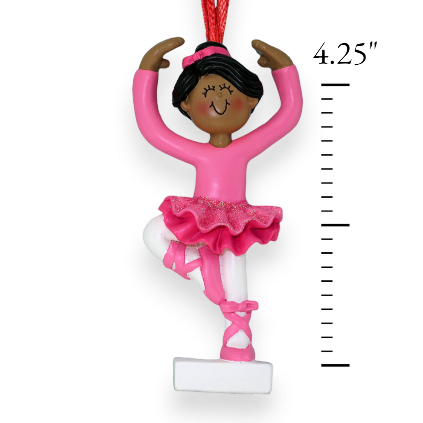 Personalized Black Ballerina Christmas Ornament