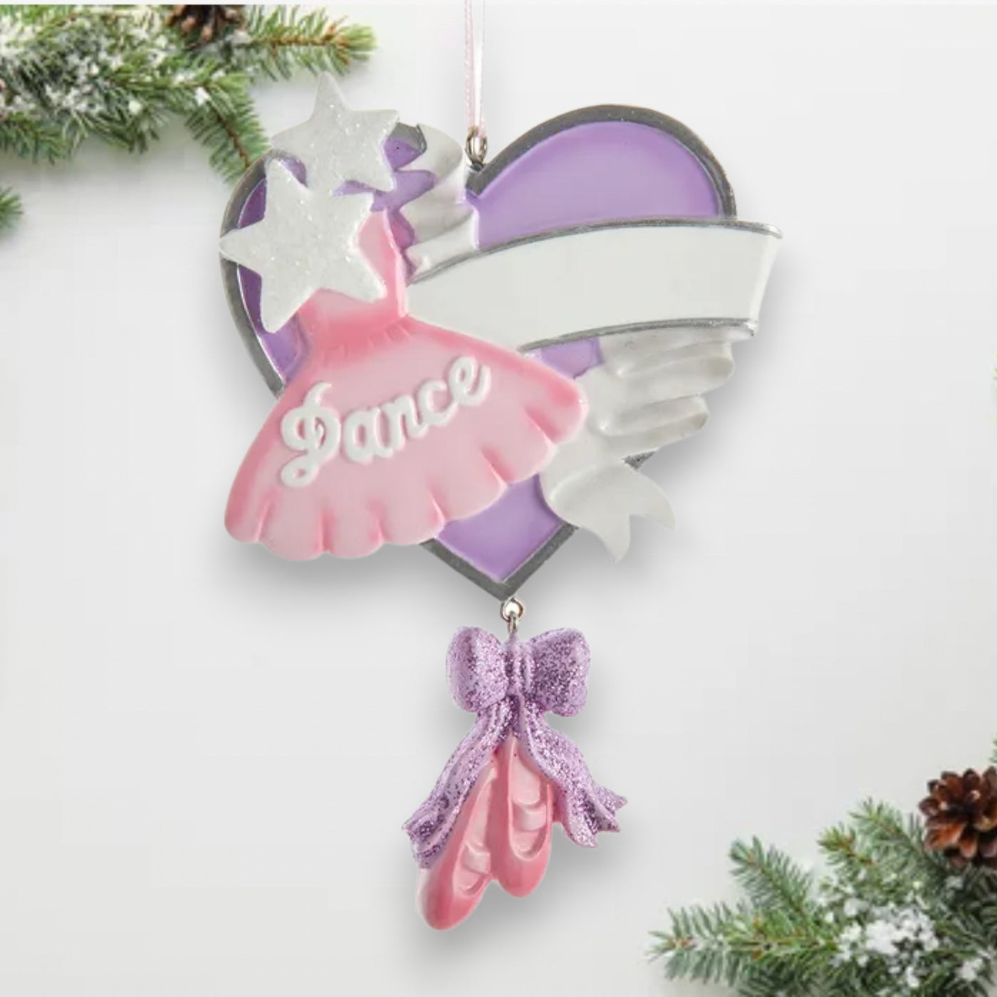 Personalized Ballet Heart 'Dance' Christmas Ornament