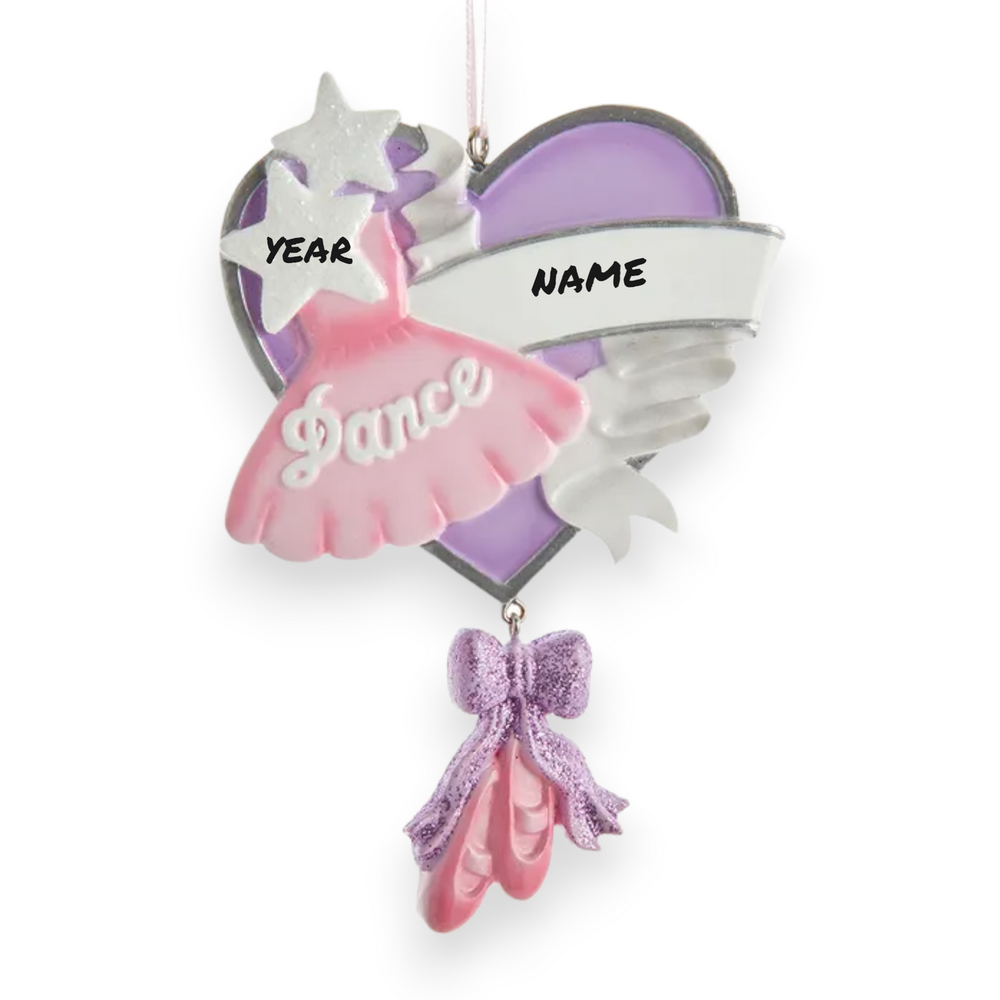 Personalized Ballet Heart 'Dance' Christmas Ornament