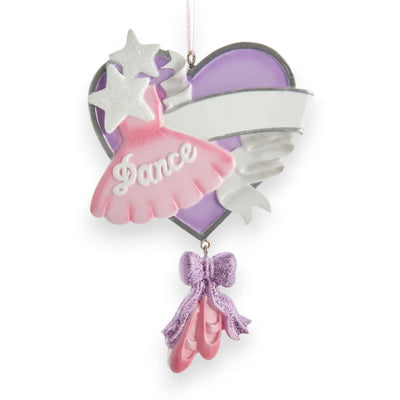 Personalized Ballet Heart 'Dance' Christmas Ornament