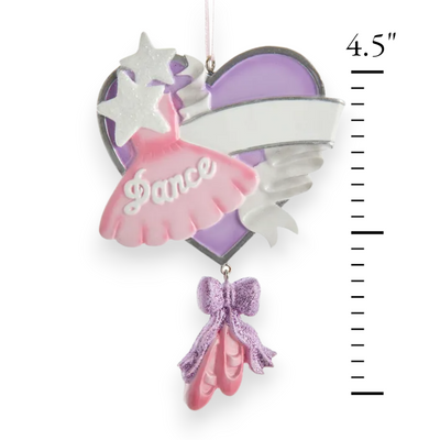 Personalized Ballet Heart 'Dance' Christmas Ornament