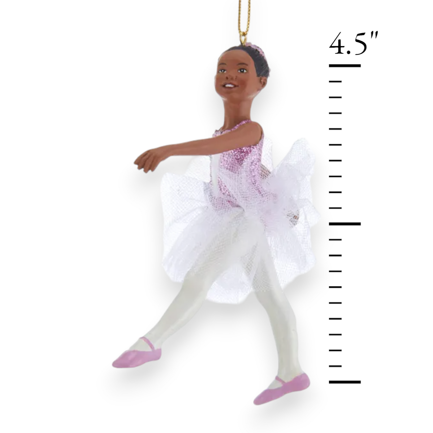 Personalized Black Ballerina Christmas Ornament