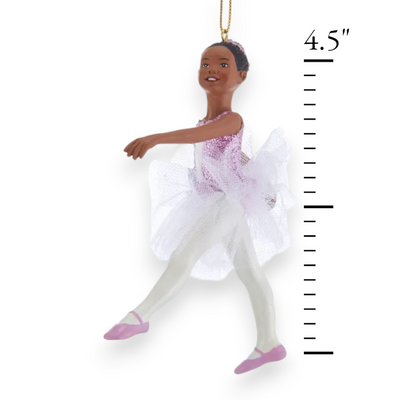 Personalized Black Ballerina Christmas Ornament