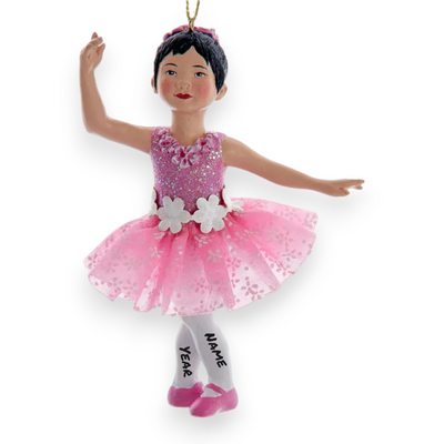 Personalized Asian Ballerina Christmas Ornament