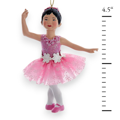 Personalized Asian Ballerina Christmas Ornament