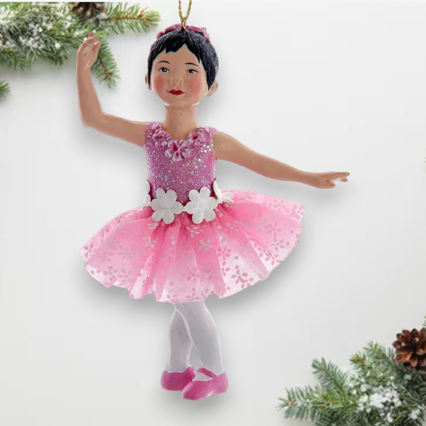 Personalized Asian Ballerina Christmas Ornament