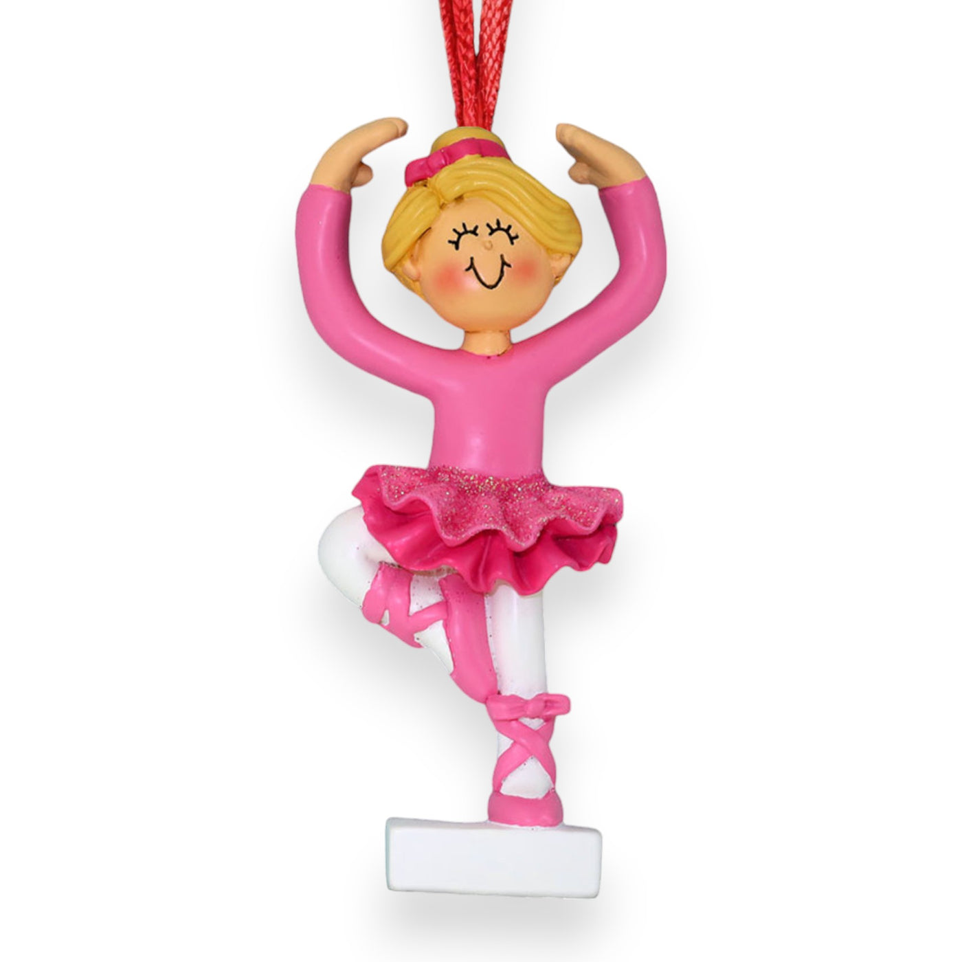 Personalized Blonde Female Ballerina Christmas Ornament