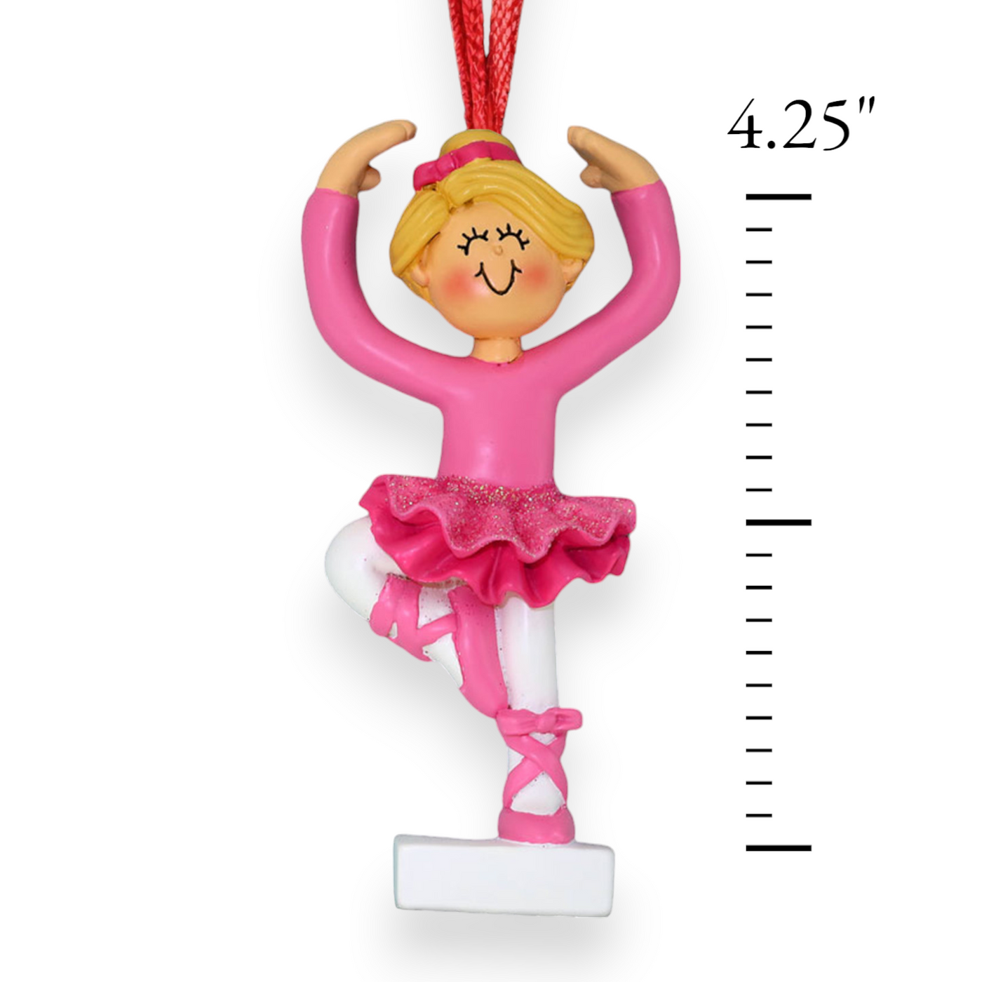 Personalized Blonde Female Ballerina Christmas Ornament