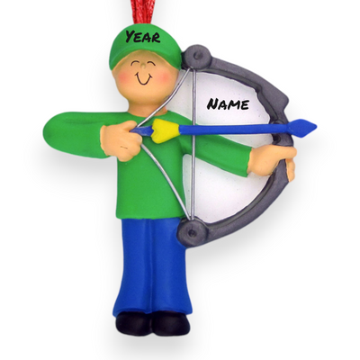 Personalized Male Archery Christmas Ornament