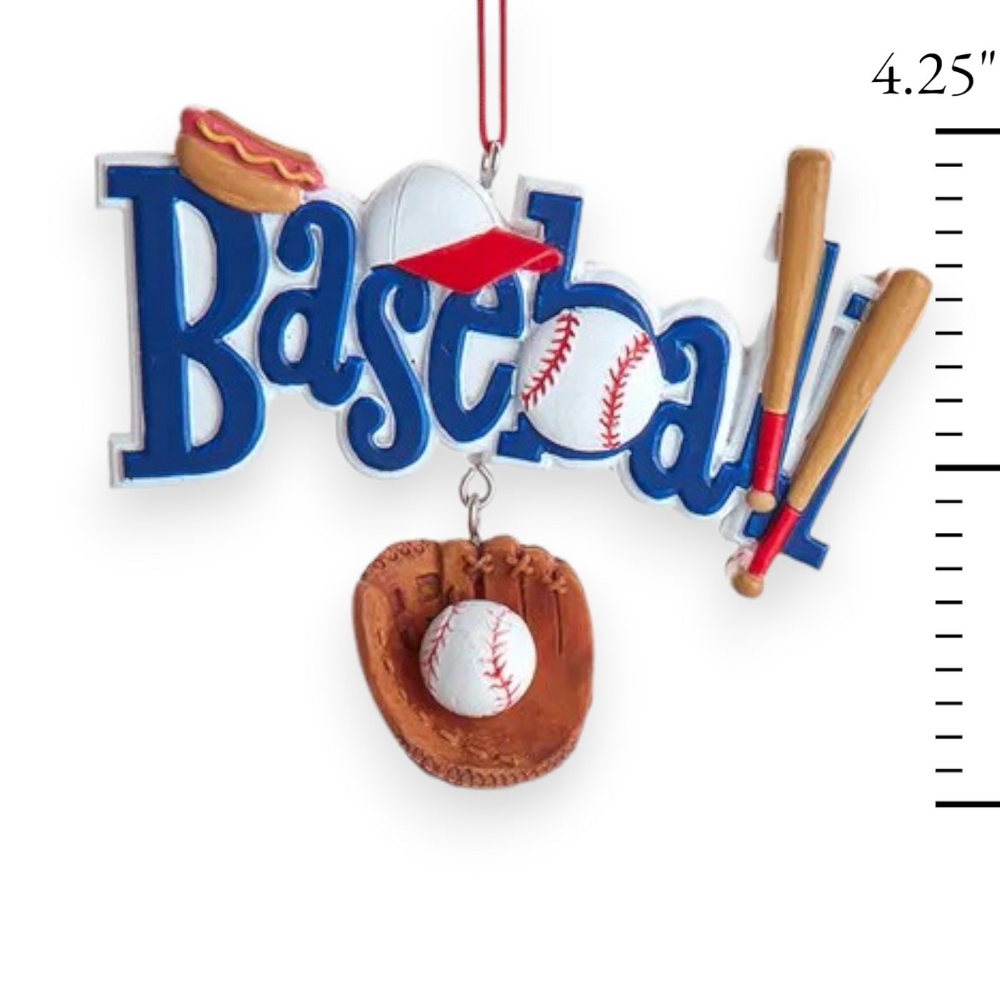 Personalized Baseball Word Christmas Ornament