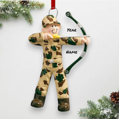 Personalized Bow Hunter Christmas Ornament