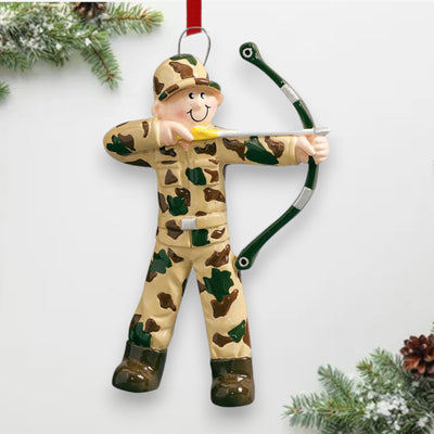 Personalized Bow Hunter Christmas Ornament