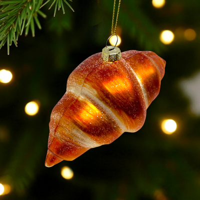 Glass Croissant Christmas Ornament