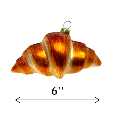Glass Croissant Christmas Ornament