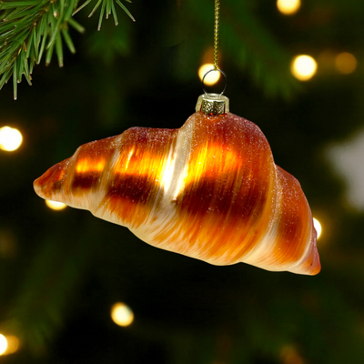 Glass Croissant Christmas Ornament