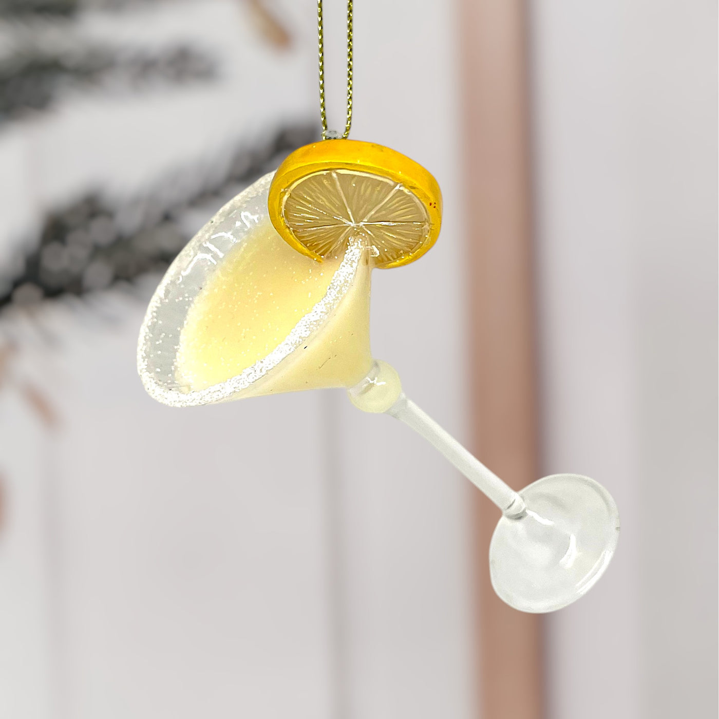 Lemon Drop Martini Glass Christmas Ornament