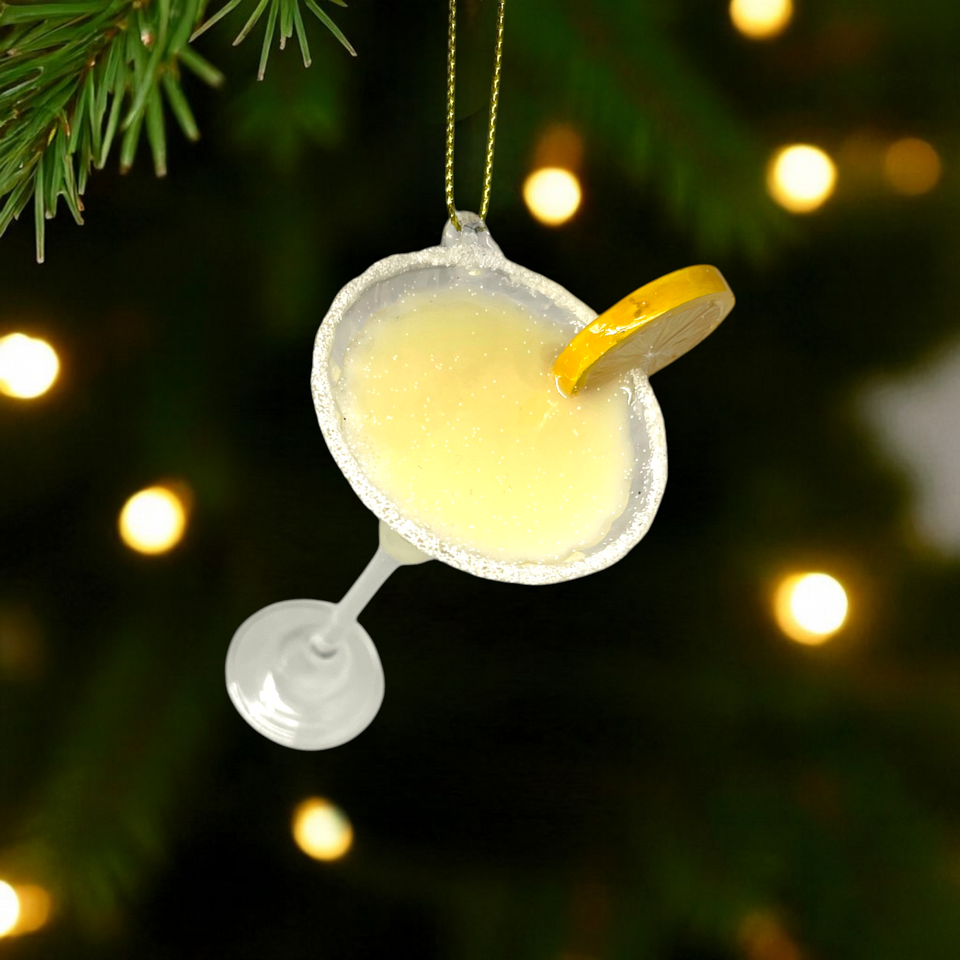 Lemon Drop Martini Glass Christmas Ornament