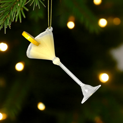 Lemon Drop Martini Glass Christmas Ornament