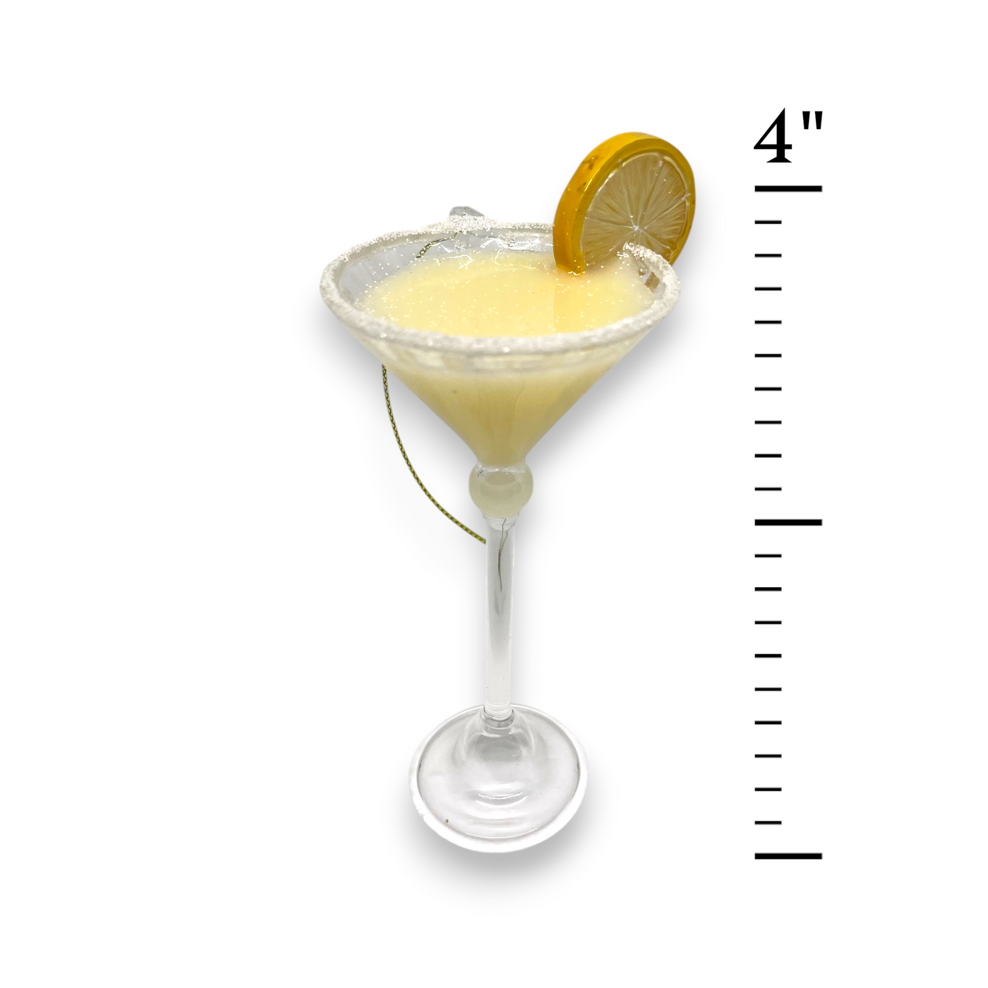 Lemon Drop Martini Glass Christmas Ornament