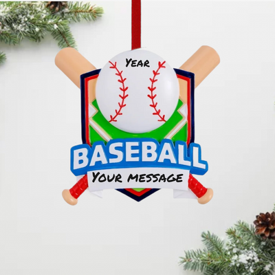 Personalized Baseball Shield Ornament