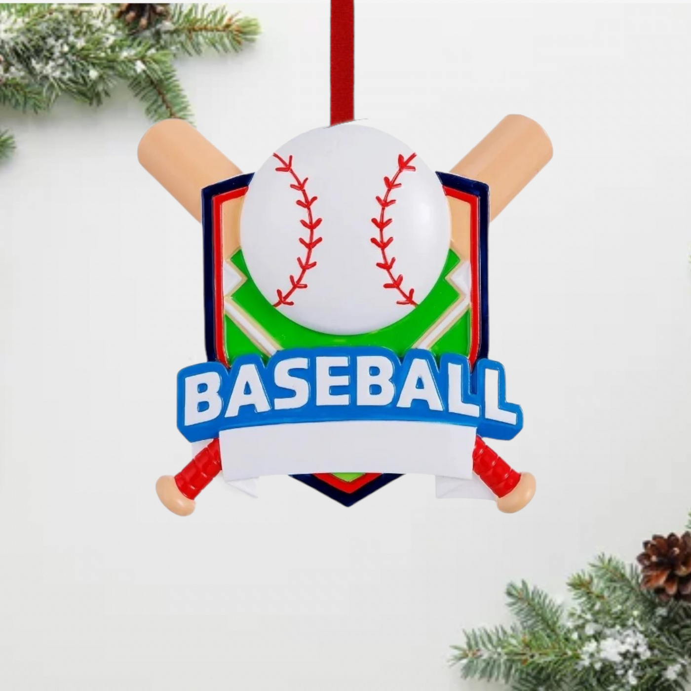 Personalized Baseball Shield Ornament