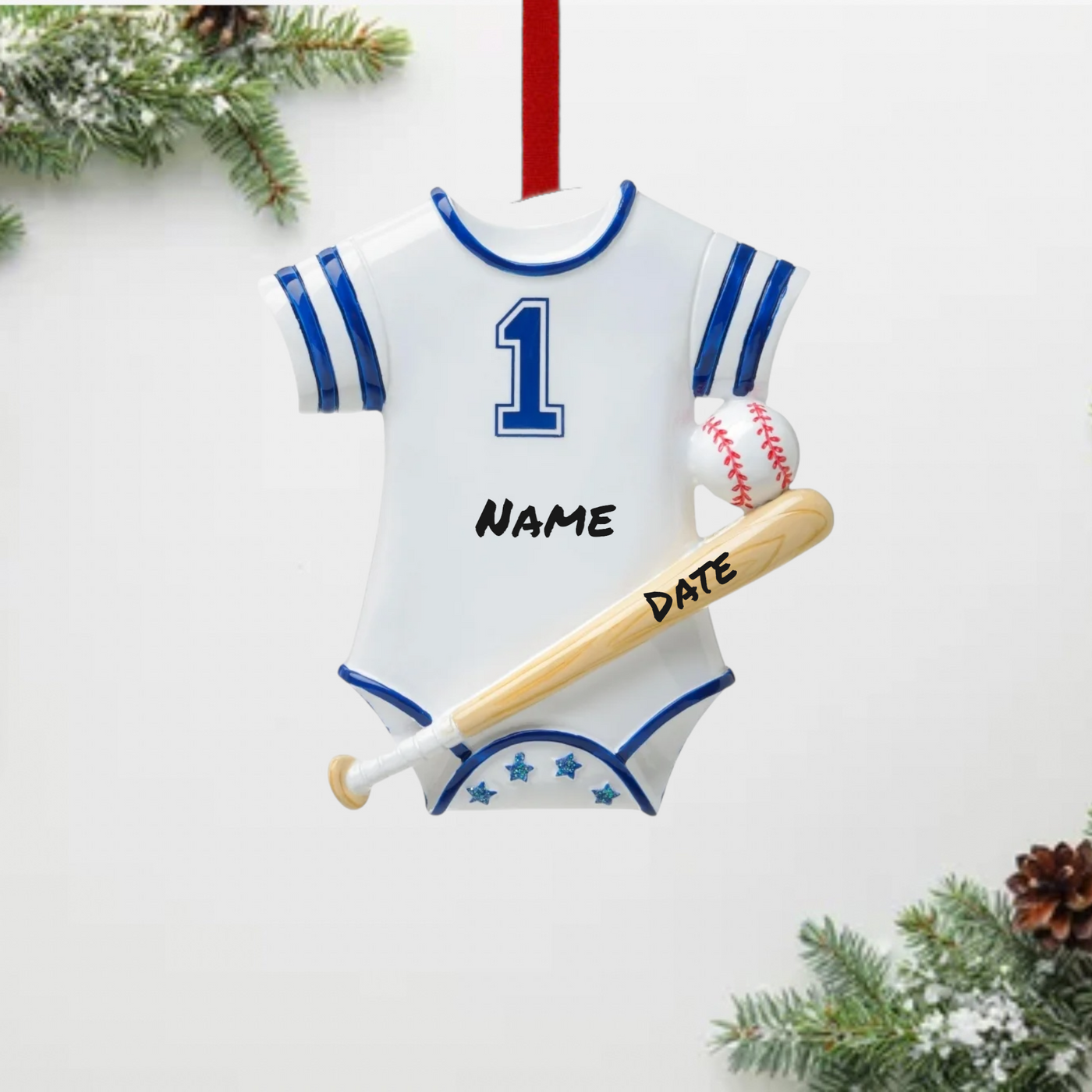 Personalized Baseball Baby Onesie Ornament