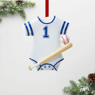 Personalized Baseball Baby Onesie Ornament