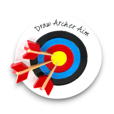 Personalized Archery Christmas Ornament with customizable name and year, featuring a target with arrows hitting the bullseye.