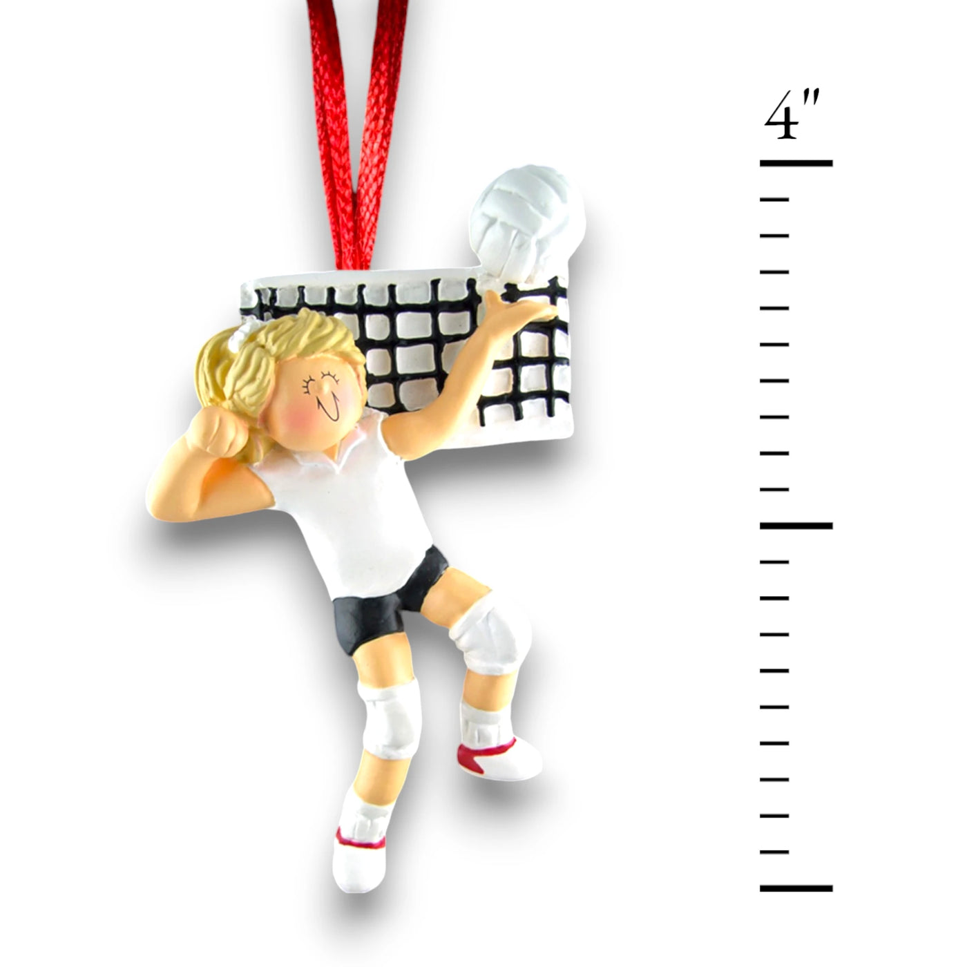 Personalized Blonde Female Volleyball Ornament with Custom Name, Team, and Year – Resin Christmas Ornament