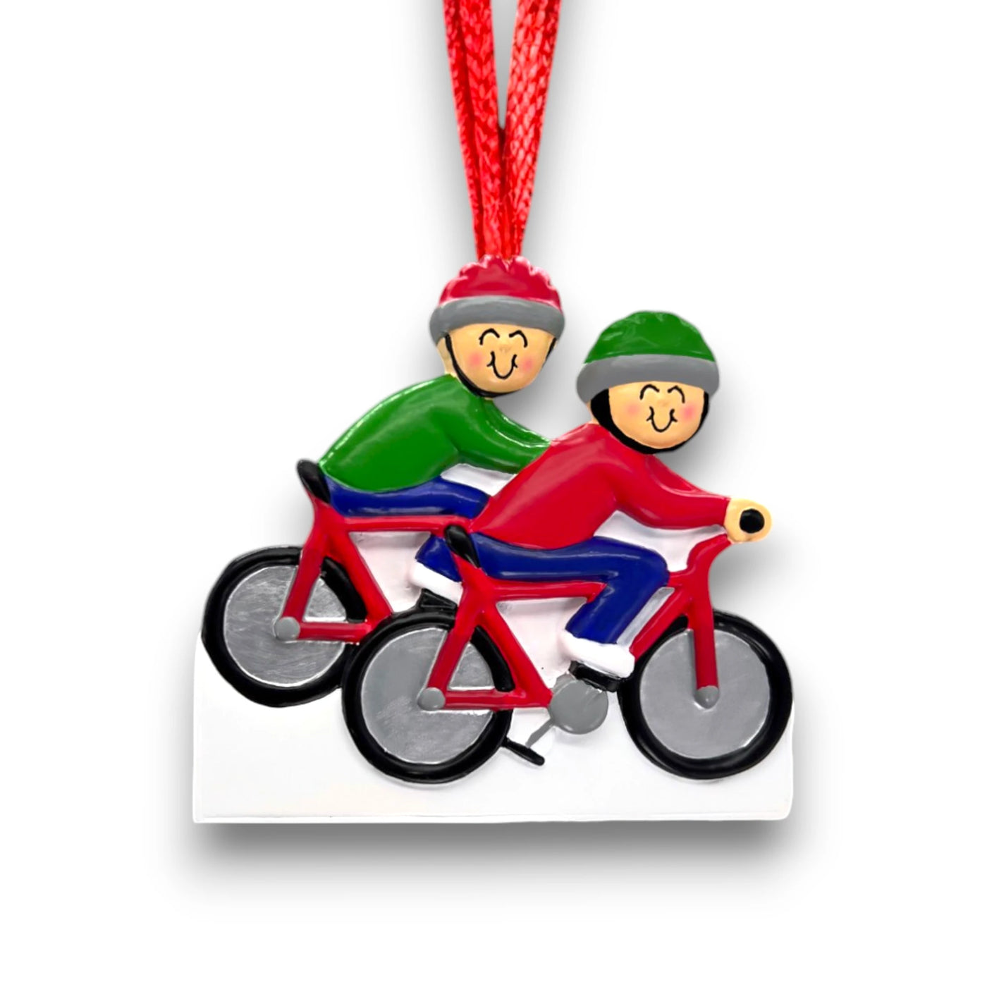 Personalized Cycling 2 People Christmas Ornament with Custom Names and Year – Resin Holiday Decoration