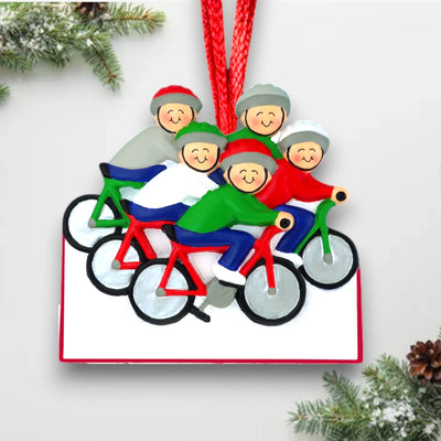 Personalized Cycling Ornament for 5 People with Custom Names and Year – Noel Box Christmas Keepsake