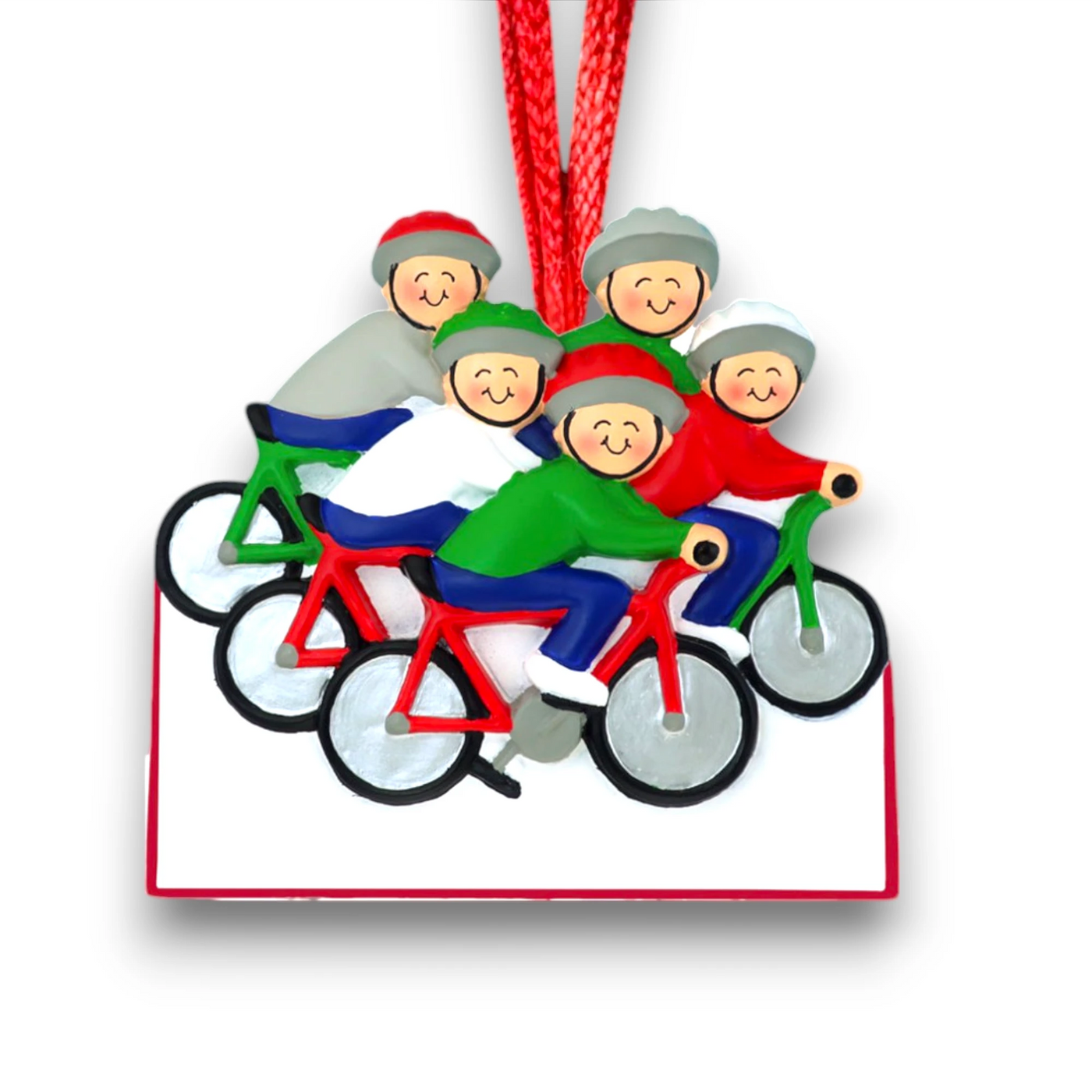 Personalized Cycling Ornament for 5 People with Custom Names and Year – Noel Box Christmas Keepsake