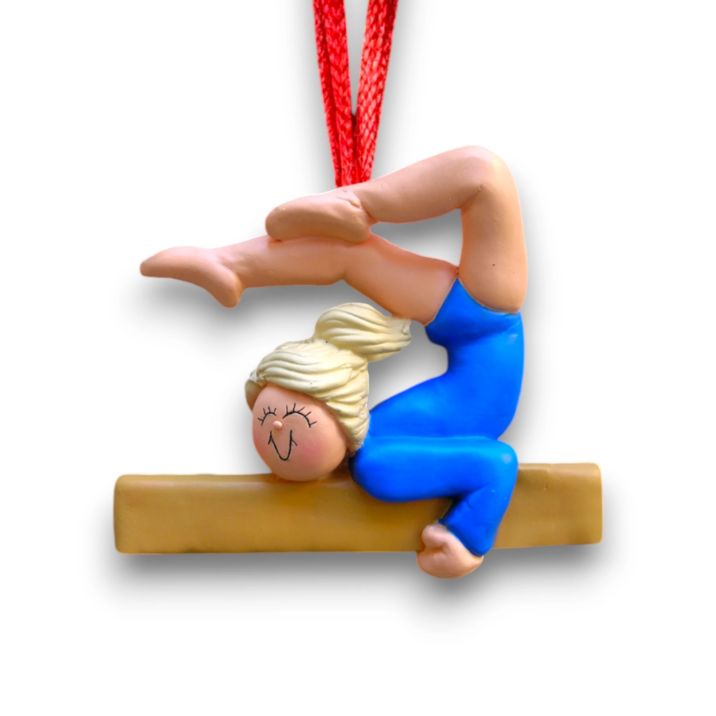 Personalized Blonde Gymnast Christmas Ornament with Custom Name and Year – Female Child Ornament