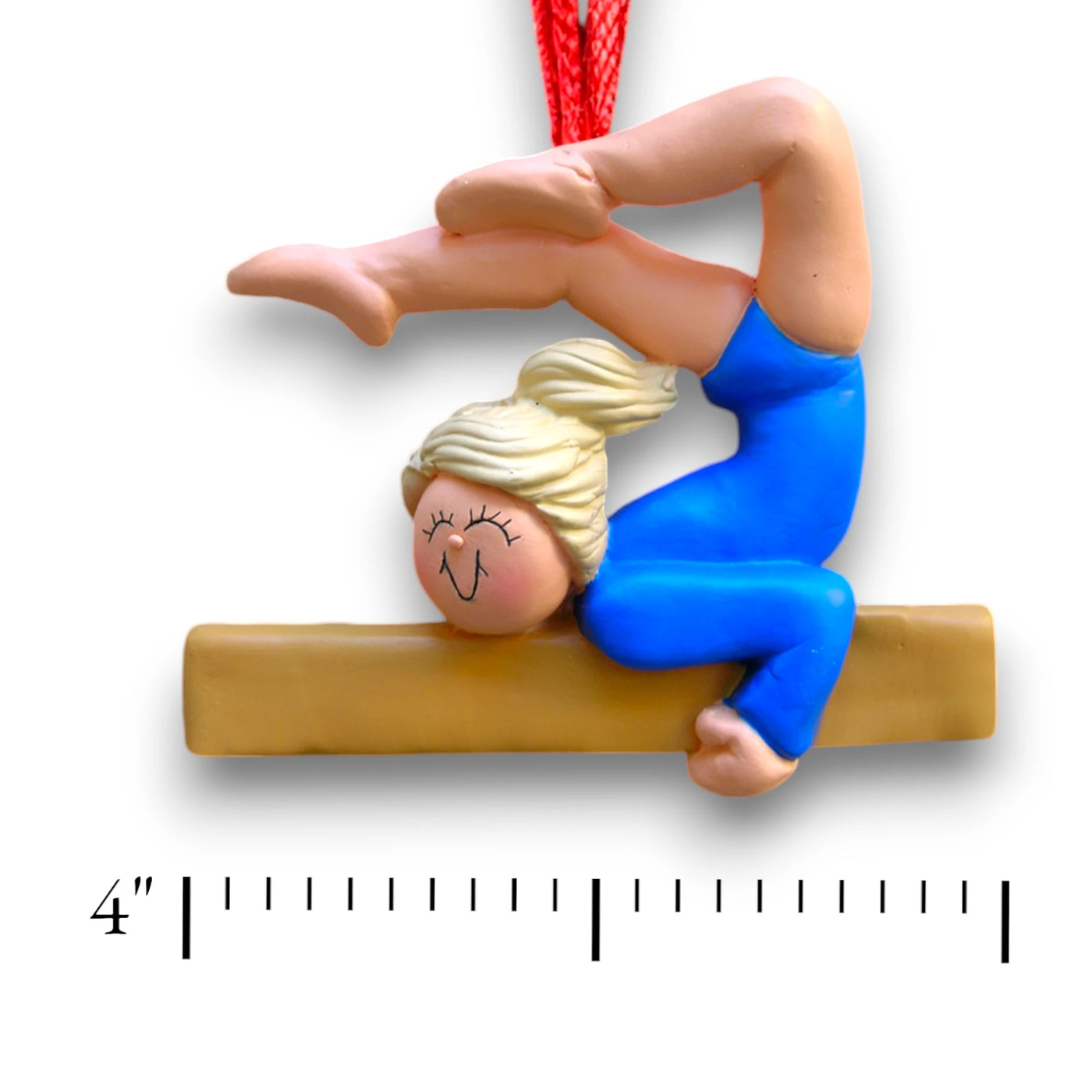 Personalized Blonde Gymnast Christmas Ornament with Custom Name and Year – Female Child Ornament