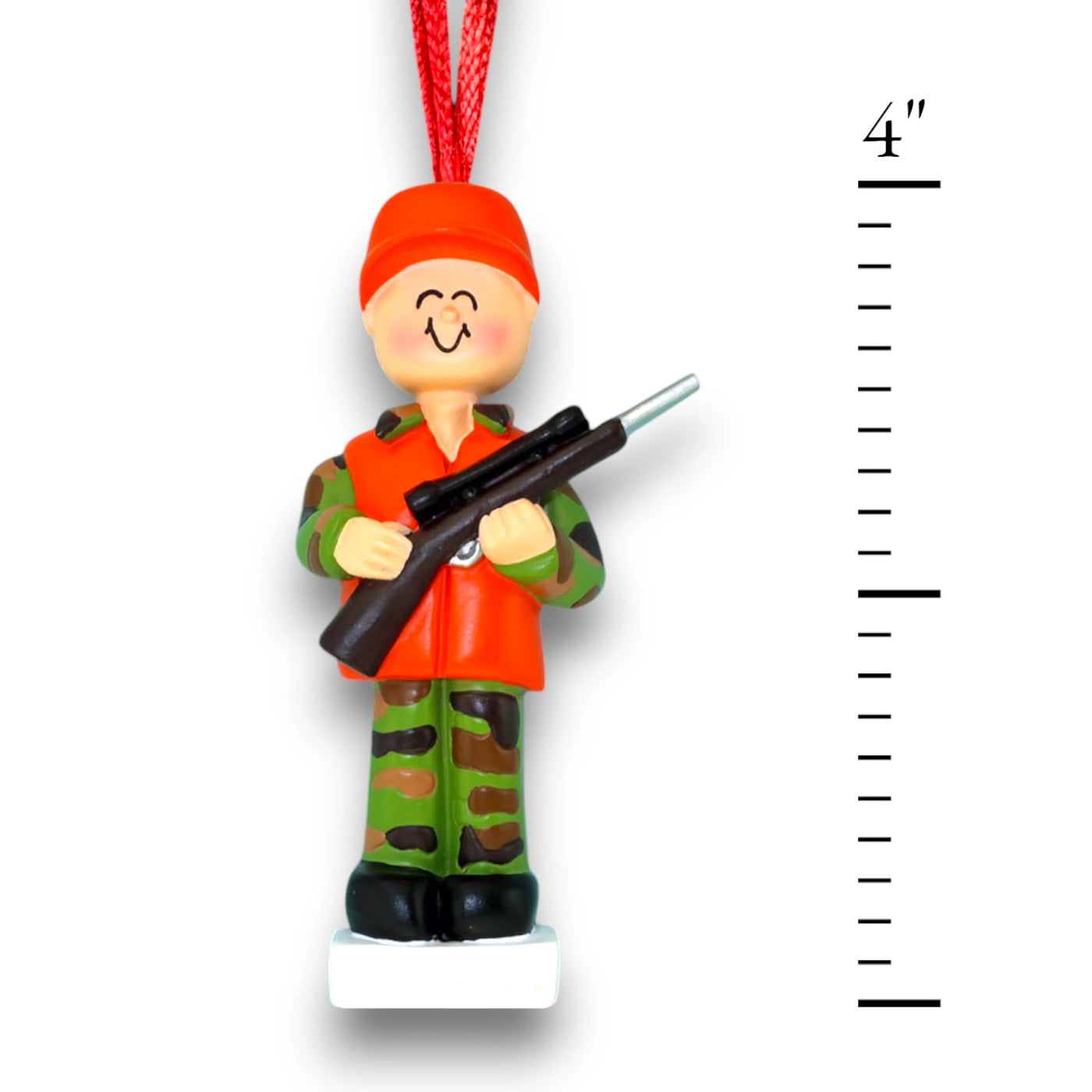 Personalized Hunter Christmas Ornament with Camouflage and Rifle – Custom Name & Year