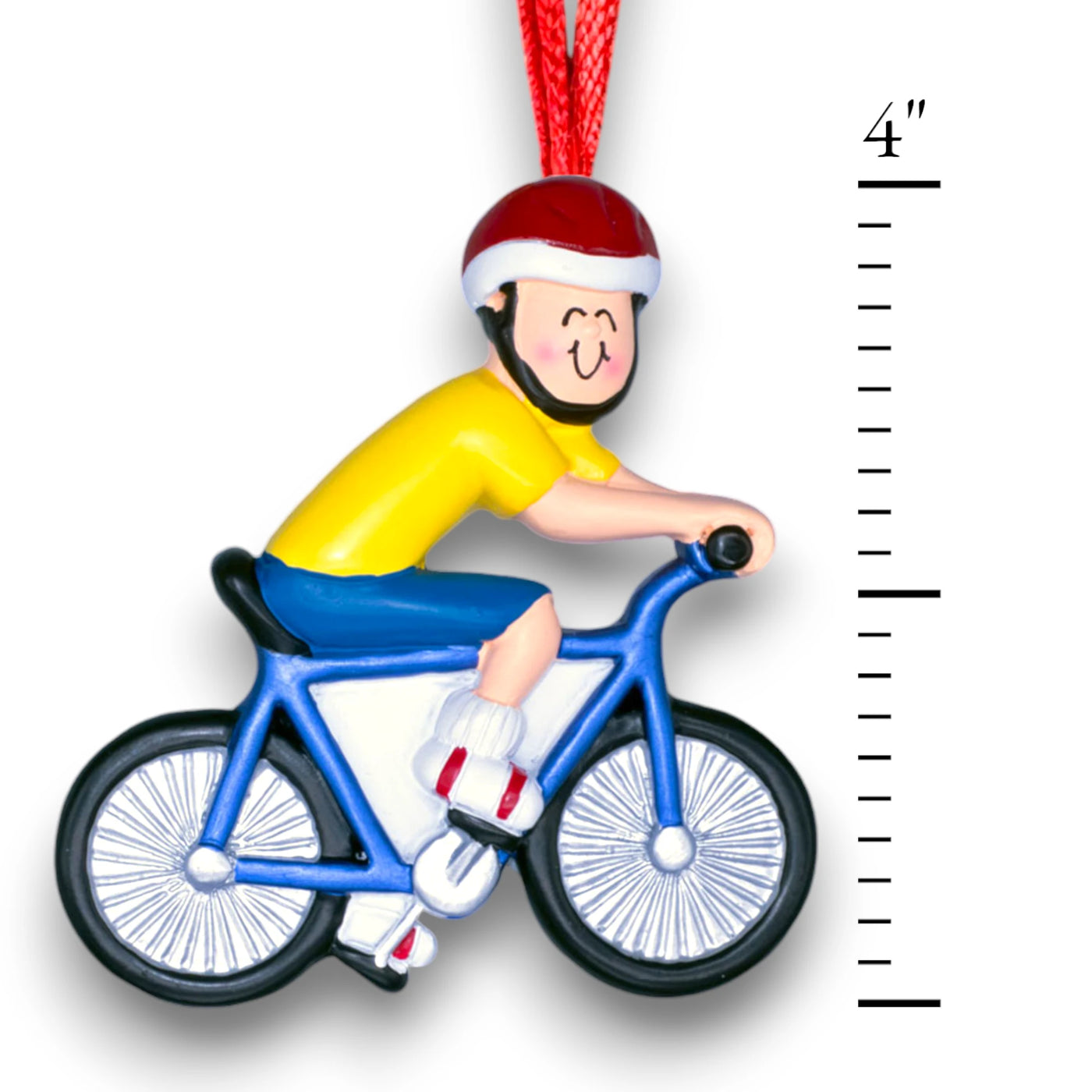 Personalized Male Bicycle Rider Ornament with Custom Name and Year – Resin Christmas Ornament