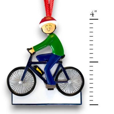 Personalized Male eBike Rider Ornament with Custom Name and Year – Resin Christmas Ornament