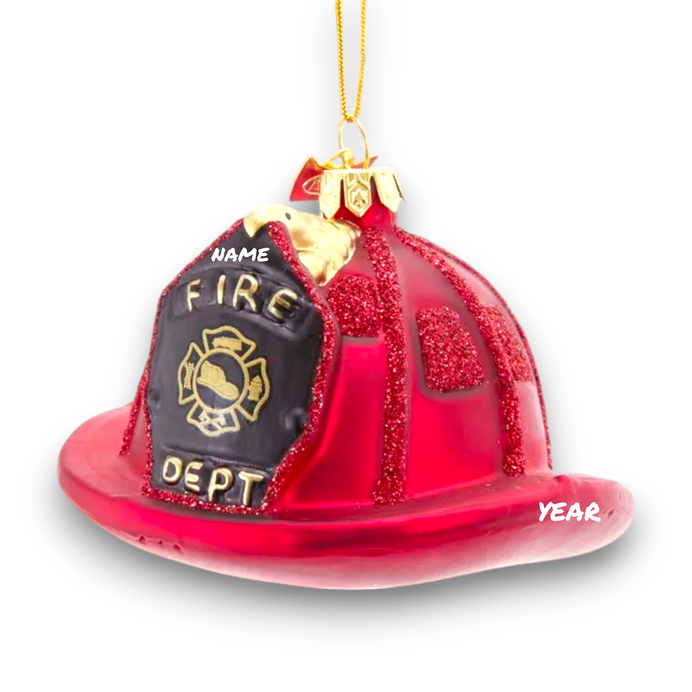 Personalized Noble Gems Fireman Helmet Christmas Ornament Noel Box