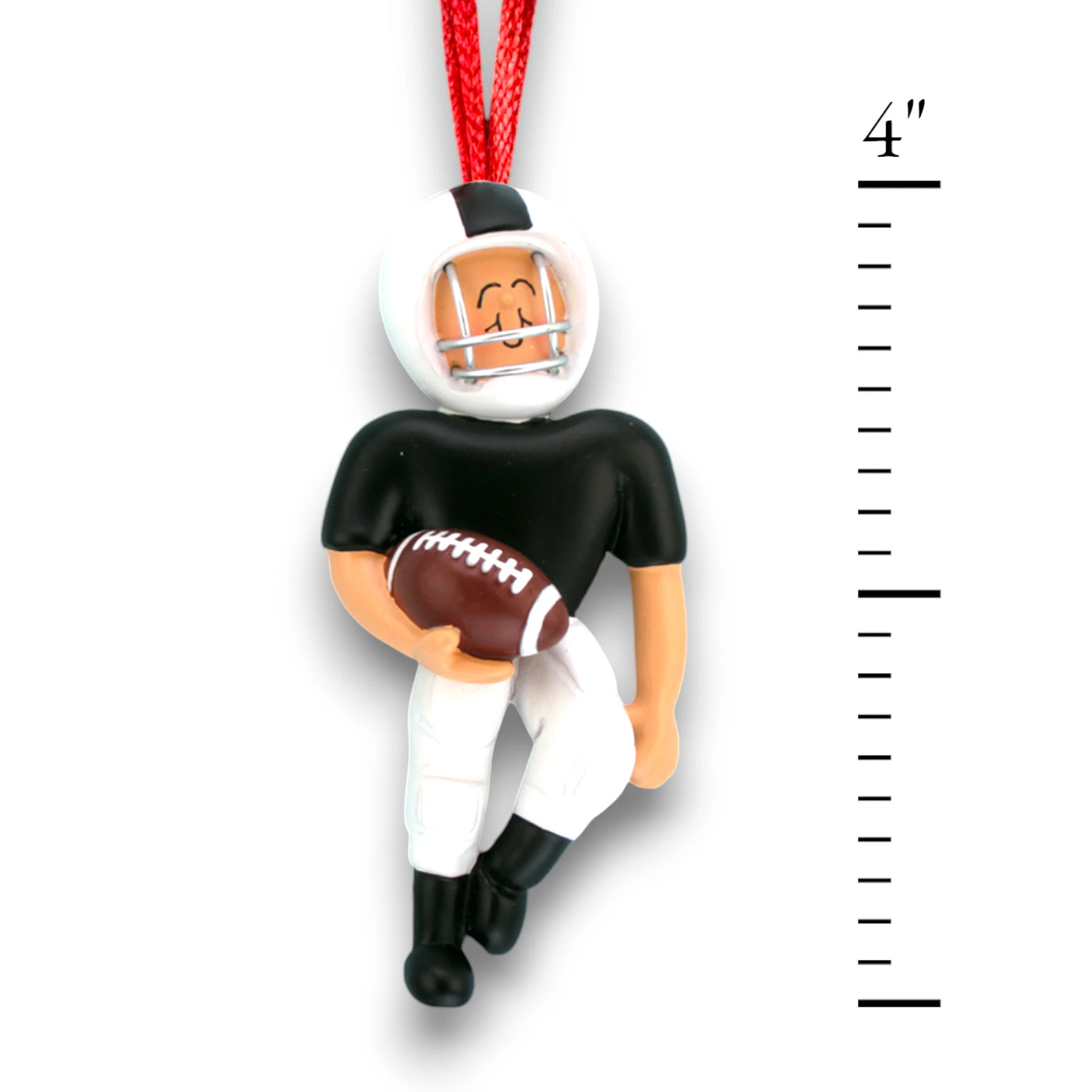 Personalized Football Player Ornament with Name and Year – Black and White Uniform Christmas Keepsake