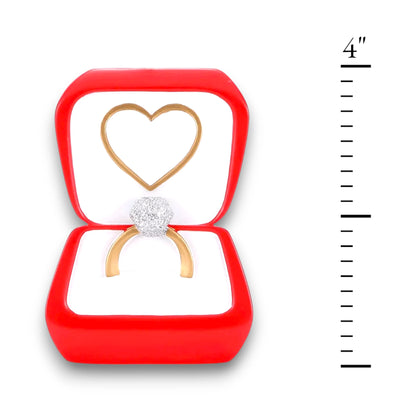 Personalized Wedding Ring Christmas Ornament with customizable names and year, featuring a diamond ring in a red ring box with heart detail.
