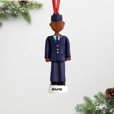 Personalized Black Air Force Christmas Ornament