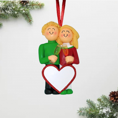 Personalized Anniversary Couple Christmas Ornament | Blonde